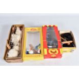 THREE BOXED PELHAM PUPPET POODLES, two white and one black, a boxed Pelham Puppet Cat, Mouse and