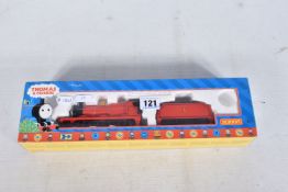A BOXED HORNBY RAILWAYS OO GAUGE THOMAS AND FRIENDS, 'James' the red engine No.5 (R852), appears