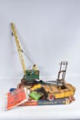 A BOXED MECCANO SITE ENGINEERING SET NO.5, looks to be part built into the crane model with very