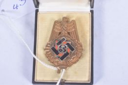 A GERMAN TENO TECHNICAL EMERGENCY SERVICE BADGE, this was first presented on 2nd April 1935 an
