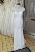 NINE WEDDING DRESSES, all end of season stock clearance, varying styles, ivory and white dresses,