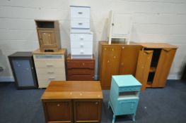 A SELECTION OF MODERN CHEST OF DRAWERS AND CUPBOARDS (11)