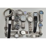 A SELECTION OF SIXTEEN LADY'S AND GENTS WRISTWATCHES, to include Rotary, Sekonda, Pierre Cardin,