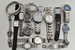 A SELECTION OF SIXTEEN LADY'S AND GENTS WRISTWATCHES, to include Rotary, Sekonda, Pierre Cardin,