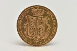 A GOLD HALF SOVEREIGN COIN VICTORIA 1875, 3.99 grams, 0.916 fine, 19.30mm
