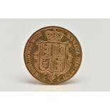 A GOLD HALF SOVEREIGN COIN VICTORIA 1875, 3.99 grams, 0.916 fine, 19.30mm