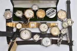 A BOX OF ASSORTED 'SMITHS' WATCHES, to include five 'Smiths' wristwatches, three 'Smiths Empire'