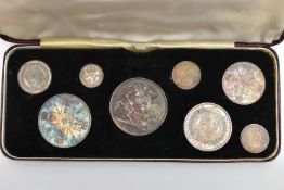 A VICTORIA JUBILEE SPECIMEN SET OF COINS 1887, to include Crown to 3d, 8 coins, all are toned, Crown