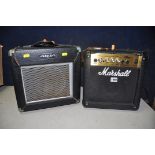 A MARSHALL MG10CD AMPLIFIER along with an Aria AG-20X amplifier (both PAT pass and powering up but