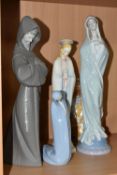 FOUR LLADRO AND GOEBEL FIGURES, comprising a boxed Lladro Sweet Mary no 6631, sculptor Salvador