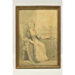 HENRY ELDRIDGE (1768-1821) A SEATED PORTRAIT OF A FEMALE FIGURE, a full length seated portrait of an