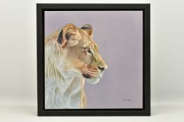 DARRYN EGGLETON (SOUTH AFRICA 1981) 'QUEEN OF THE SAVANNAH' a portrait of a lioness, signed
