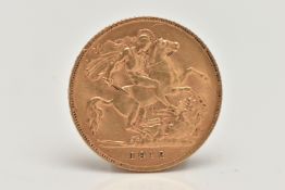 A GOLD HALF SOVEREIGN COIN GEORGE V 1912, 3.99 grams, 0.916 fine, 19.30mm