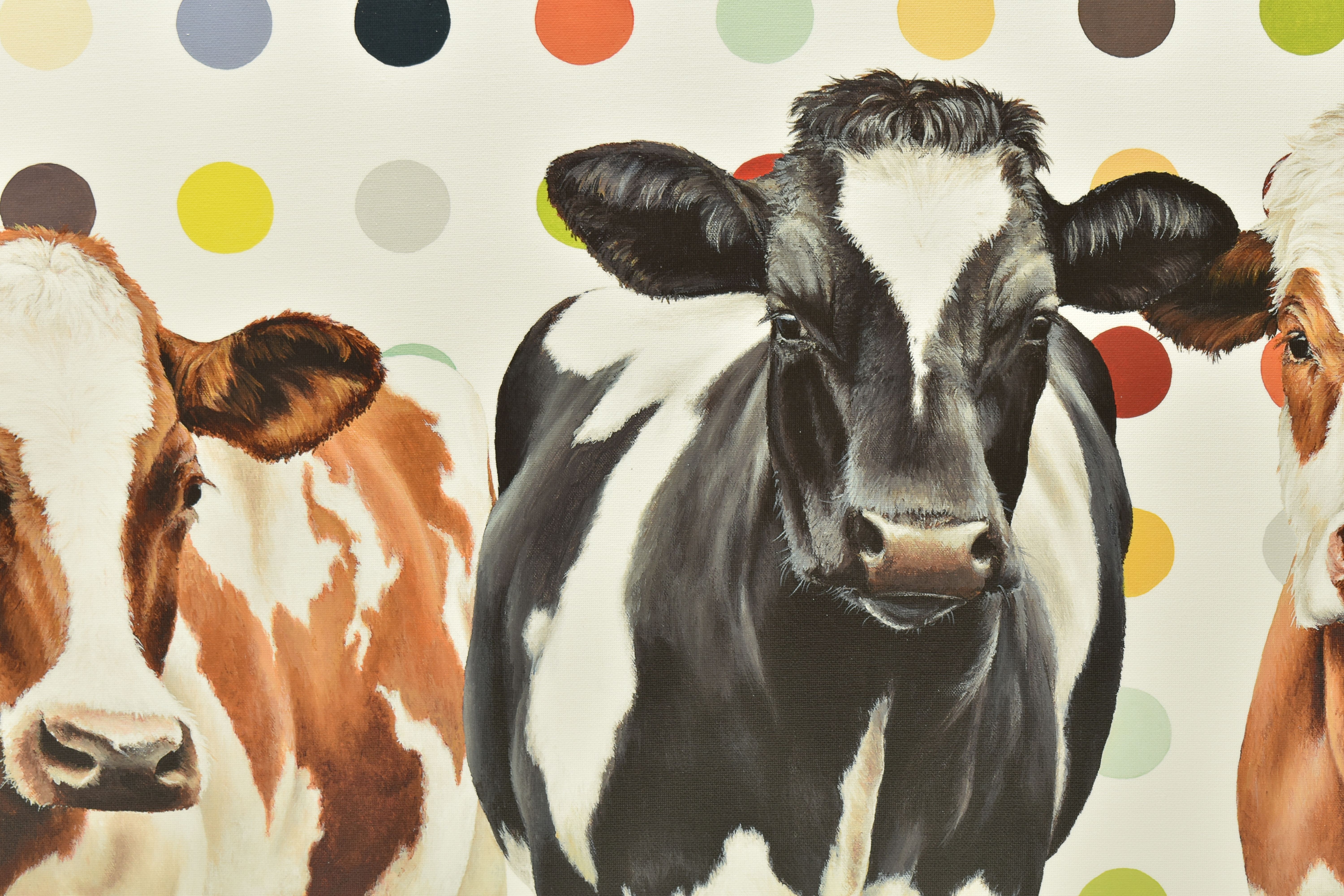 HAYLEY GOODHEAD (BRITISH CONTEMPORARY) 'DAMIEN'S HERD', a limited edition box canvas print depicting - Image 2 of 5
