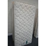 A SINGLE DIVAN BED AND HEALTH BEDS MATTRESS (condition:- slight tear to one side of corner base of