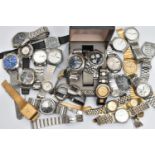 A BOX OF ASSORTED 'SEIKO' WATCHES, to include seven automatic 'Seiko' wristwatches, three