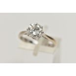 A MODERN SINGLE STONE DIAMOND RING, round brilliant cut diamond, estimated carat weight 1.50ct,