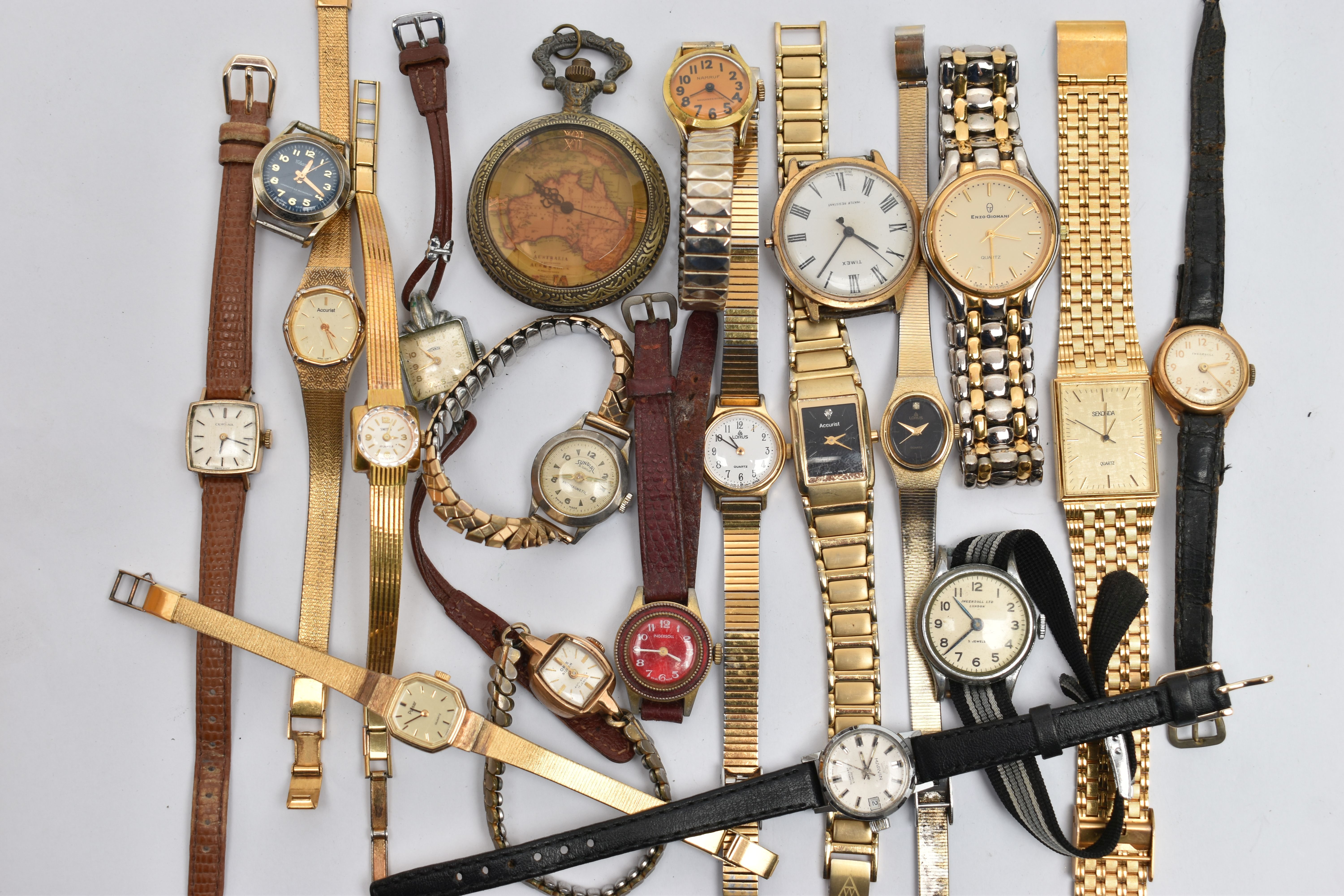 A SMALL BOX OF WRISTWATCHES, to include a few early and mid 20th century examples, also including