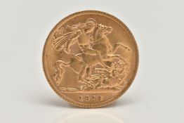 A GOLD HALF SOVERIEGN COIN GEORGE V 1914, 3.99 grams, 0.916 fine, 19.30mm