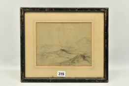 ATTRIBUTED TO DAVID COX (1783-1859) A LANDSCAPE WITH HILLS, attribution verso together with