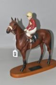 A BESWICK RED RUM FIGURE, with Brian Fletcher Up, no 2511, from the Connoisseur Horses series, the
