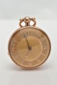 AN EARLY 19TH CENTURY 18CT GOLD OPEN FACE POCKET WATCH, key wound movement, gilt dial unsigned,