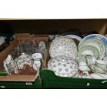 THREE BOXES OF ASSORTED CERAMICS AND GLASS ETC, to include a Royal Albert 'Old Country Roses' teapot