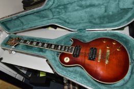 AN ARIA PRO II ELECTRIC GUITAR, (Les Paul type guitar), book matched flame maple top S97098488