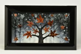 CHLOE NUGENT (BRITISH CONTEMPORARY) 'AUTUNM LEAVES III', a 3D depiction of a tree in autumn,