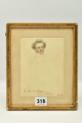 J. BRADLEY (19TH CENTURY) 'THE REVEREND W. FLETCHER OF STEPNEY', a miniature portrait study,