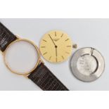 A 'LONGINES' WRIST WATCH, hand wound movement, round gold tone dial signed 'Longines', baton
