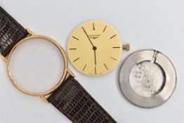 A 'LONGINES' WRIST WATCH, hand wound movement, round gold tone dial signed 'Longines', baton