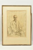 FRANCIS DODD (1874-1949) 'PORTRAIT OF PROFESSOR FREDERICK BROWN', a seated three-quarter length