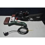 A DRAPER REDLINE BELT SANDER with two spare sanding belts (in good condition) along with Bosch