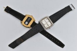 TWO GENTS WRIST WATCHES, the first automatic movement, rectangle dial signed 'Cyma by Synchron',