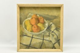 FELICITY EVERSHED (20TH CENTURY) 'ORANGES AND LEMONS', a still life study of fruit in a bowl, signed
