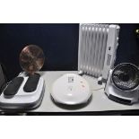 A SELECTION OF ELECTRICAL ITEMS to include a Coopers air matrix digital fan, Silvercrest SOR2600A1
