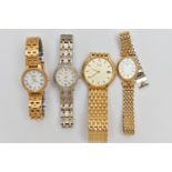 FOUR WRISTWATCHES, to include two ladys 'Rotary' wristwatches, a ladys 'Timex' wristwatch and a '