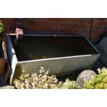 A MODERN GALVANIZED METAL WATER TROUGH width 120cm depth 45cm height 39cm ( this lot is not sold