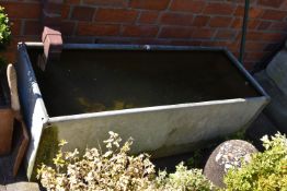 A MODERN GALVANIZED METAL WATER TROUGH width 120cm depth 45cm height 39cm ( this lot is not sold