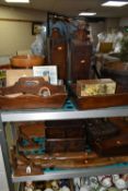 A COLLECTION OF TREEN, over twenty pieces from various eras, to include three candle boxes, three
