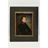 A MID VICTORIAN PORTRAIT OF A GENTLEMAN, a half-length portrait of a male figure wearing a