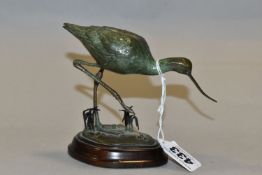 PATRICIA A NORTHCROFT (CONTEMPORARY) A BRONZE SCULPTURE OF AN AVOCET, walking in a naturalistic