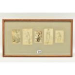 CIRCLE OF GEORGE CHINNERY (1744-1852) FIVE SMALL SKETCHES DEPICTING FEMALE FIGURES, four unsigned