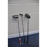 A SELECTION OF PUTTERS to include an Optimizer optical sight putter, Ben sayers zero in putter and a