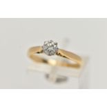 AN 18CT GOLD DIAMOND RING, a single round brilliant cut diamond, approximate diamond carat weight