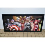 ALEX ROSS FOR MARVEL COMICS 'ASSEMBLE', a signed Delux limited print on canvas, depicting Avengers