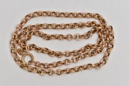 A 9CT GOLD BELCHER CHAIN, polished belcher chain, fitted with a spring clasp, hallmarked 9ct