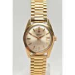 A GENTS 'RADO 990' WRISTWATCH, manual wind, round gold dial signed 'Rado 41 jewels, 990', baton