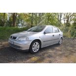 A VAUXHALL ASTRA FOUR DOOR SRI 1.8L PETROL CAR, silver in colour, with two keys and v5,
